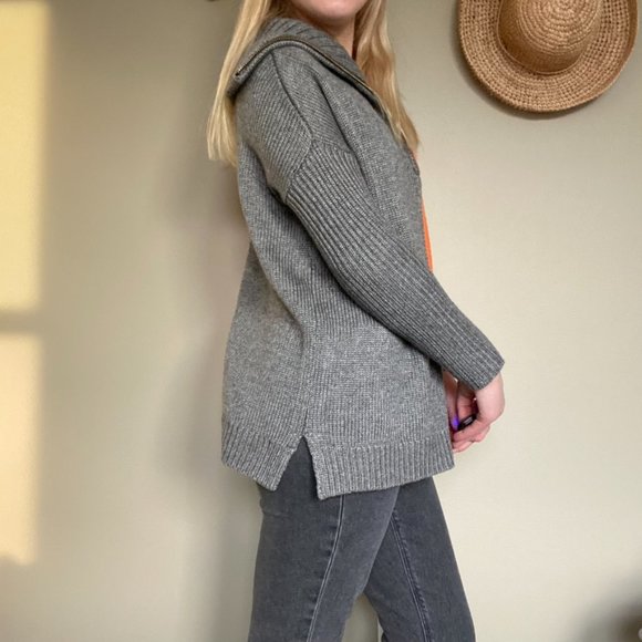 525 America Orange and Gray Quarter Zip Pullover Sweater Size Small - Picture 3 of 9